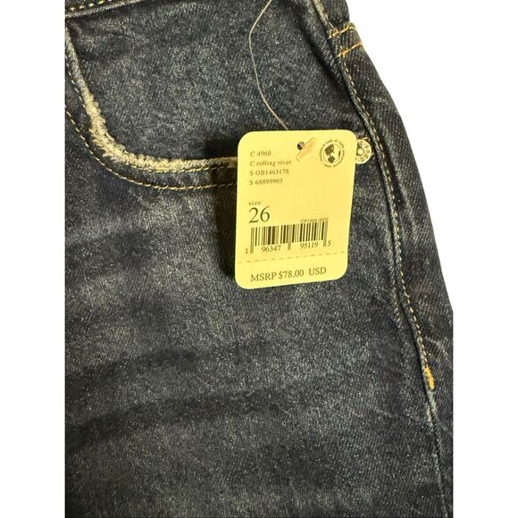 NWT Free People Maggie Mid Rise Button Fly Straight Leg Jeans Size 26 - Picture 3 of 6